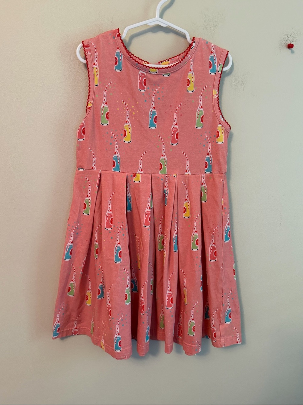 Rachel Riley Pink Soda Bottle Print Sleeveless Dress